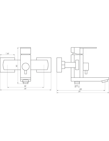 Смеситель для ванны с душем Globus Lux Sorento SQ-102NHR нержавеющая сталь - 7