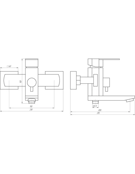 Смеситель для ванны с душем Globus Lux Sorento SQ-102NHR нержавеющая сталь - 7