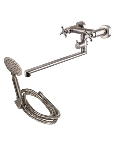 Змішувач для ванни Globus Lux Dukat SD4-108, вентильний, нержавіюча сталь - 5