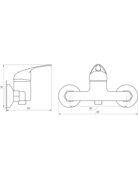 Смеситель для душа наружного монтажа Globus Lux Sena GLS-105 хром с душевым набором - 5