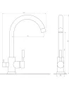 Смеситель для кухни с подключением к фильтру Globus Lux Lazer GLLR-0333-11-Graphite - 5