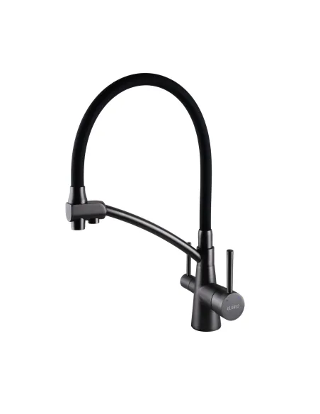 Змішувач для кухні Globus Lux Lazer GLLR-0700-11-Graphite, під осмос, гофрований гусак - 1