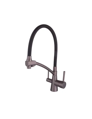 Змішувач для кухні Globus Lux Lazer GLLR-0700-11-Graphite, під осмос, гофрований гусак - 2