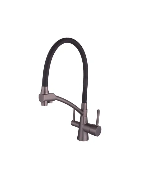 Змішувач для кухні Globus Lux Lazer GLLR-0700-11-Graphite, під осмос, гофрований гусак - 2