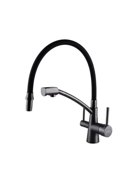 Змішувач для кухні Globus Lux Lazer GLLR-0700-11-Graphite, під осмос, гофрований гусак - 5