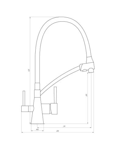Змішувач для кухні Globus Lux Lazer GLLR-0700-11-Graphite, під осмос, гофрований гусак - 6