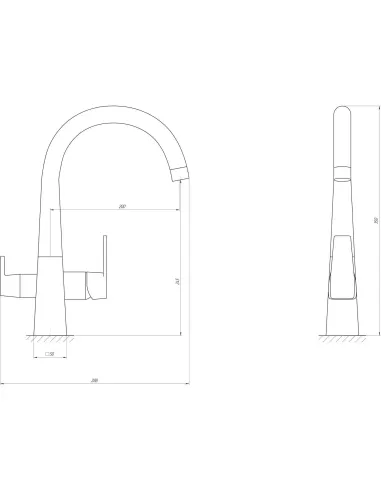 Змішувач для кухні Globus Lux Lazer GLLR-0999-10-BB, під осмос, латунь - 8