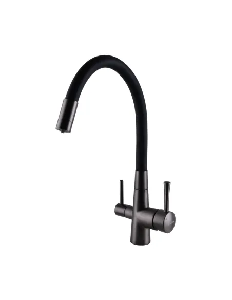 Смесители для кухни с подключением к фильтру Globus Lux Lazer GLLR-0903-11-Graphite гофрированный излив - 1 Смесители для кухни с подключением к фильтру Globus Lux Lazer GLLR-0903-11-Graphite гофрированный излив - 1