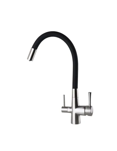 Змішувач для кухні Globus Lux Lazer GLLR-0903-8-STSTEEL, під осмос, гофрований гусак - 4