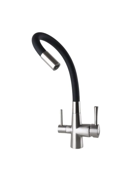 Змішувач для кухні Globus Lux Lazer GLLR-0903-8-STSTEEL, під осмос, гофрований гусак - 5