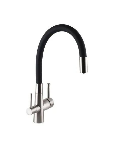 Змішувач для кухні Globus Lux Lazer GLLR-0903-8-STSTEEL, під осмос, гофрований гусак - 6