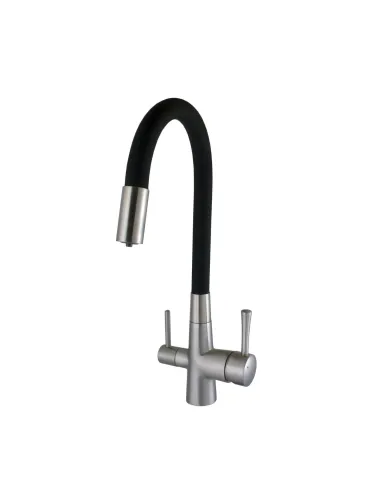 Змішувач для кухні Globus Lux Lazer GLLR-0903-8-STSTEEL, під осмос, гофрований гусак - 7