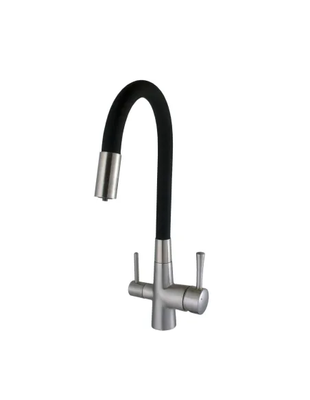 Змішувач для кухні Globus Lux Lazer GLLR-0903-8-STSTEEL, під осмос, гофрований гусак - 7