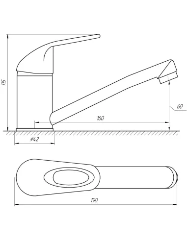 Змішувач для умивальника Globus Lux Sena GLS-103M, латунь, хром - 5