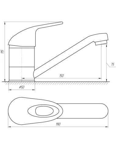 Змішувач для умивальника Globus Lux Smart GLSM-0203M, латунь, хром - 5