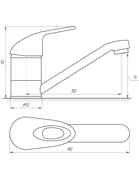 Змішувач для умивальника Globus Lux Smart GLSM-0203M, латунь, хром - 5