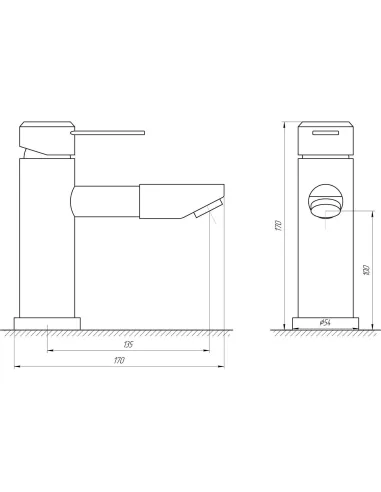 Змішувач для умивальника Globus Lux Wien SBT2-101N, нержавіюча сталь - 5