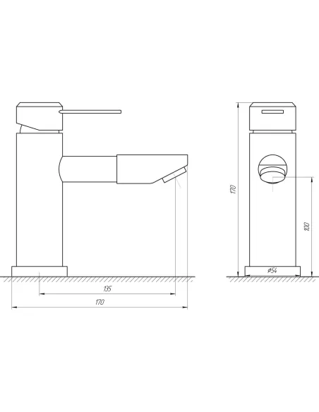 Змішувач для умивальника Globus Lux Wien SBT2-101N, нержавіюча сталь - 5