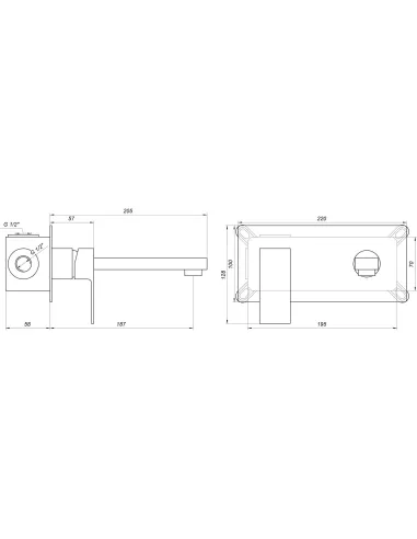 Смеситель для раковины настенный Globus Lux Milano GLM-204-BB-Smart черный - 2