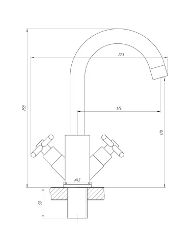 Смеситель для умывальника из нержавеющей стали Globus Lux Dukat SD4-101RS - 6