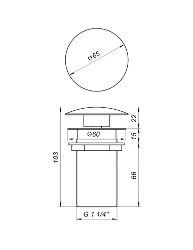 Донний клапан Globus Lux HG15-03B, латунь, хром - 6