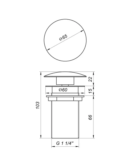Донний клапан Globus Lux HG15-03B, латунь, хром - 6