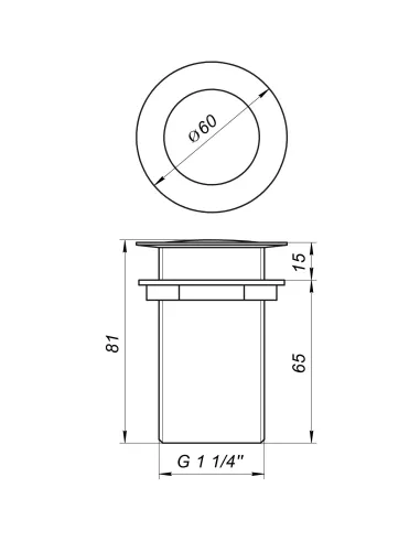Донний клапан Globus Lux HG-053B, латунь, хром - 6