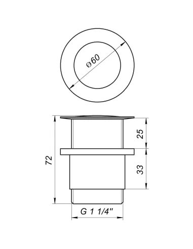 Донний клапан Globus Lux HG-041B, латунь, хром - 6