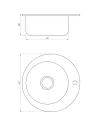 Кухонна мийка кругла Mira MR 490 Matt, нержавіюча сталь - 2