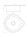 Кухонна мийка кругла Mira MR 530 Matt, нержавіюча сталь - 2