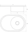 Кухонна мийка кругла Mira MR 7750 D Decor 0.6, нержавіюча сталь - 2