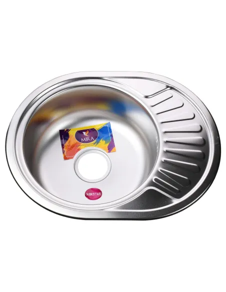 Кухонная мойка овальная Mira MR 5745 E Satin 0.6, нержавеющая сталь - 1 Кухонная мойка овальная Mira MR 5745 E Satin 0.6, нержавеющая сталь - 1