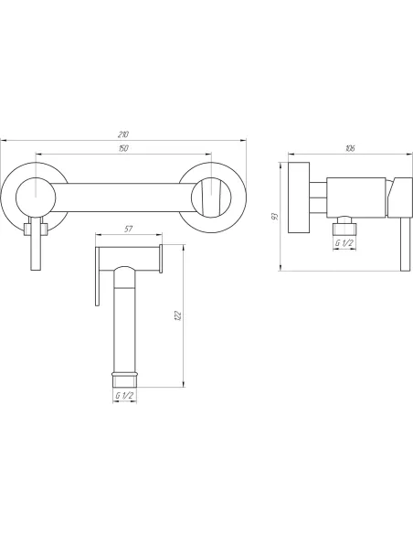 Смеситель для биде Globus Lux Niagara GLN-6CR-106MIX хром - 4