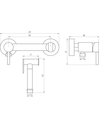 Змішувач для біде Globus Lux GLN-6SS-106MIX, латунь, хром - 4