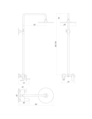 Душевая система Globus Lux Laguna GLA-0002N-10-BB черный - 5