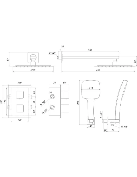 Душевая система скрытого монтажа Globus Lux Smart GLM-405-TT хром - 2