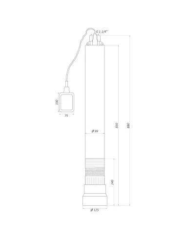 Колодязний глибинний насос Optima Op 5,1-10 F 1.1 кВт кабель 10 метрів, з поплавком - 4