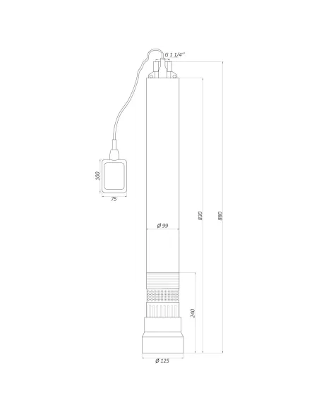 Колодязний глибинний насос Optima Op 5,1-10 F 1.1 кВт кабель 10 метрів, з поплавком - 4