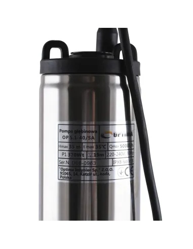 Колодезный глубинный насос Optima Op 5,1 - 40/5 Auto 0.37 кВт кабель 10 метров - 4