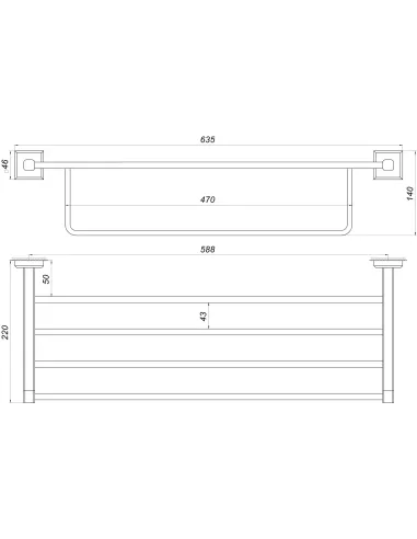 Полотенцедержатель Topaz TKB 9981 хром - 6