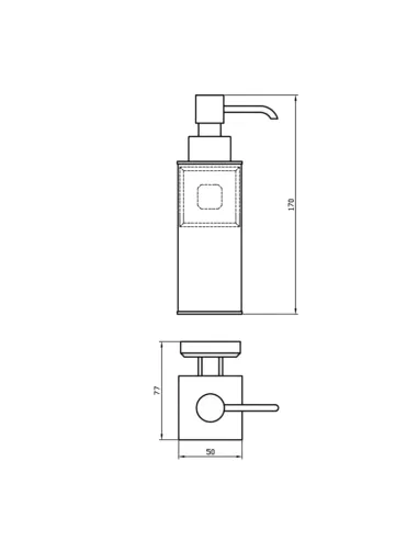 Дозатор рідкого мила Topaz TКВ 9932, латунь, хром - 4