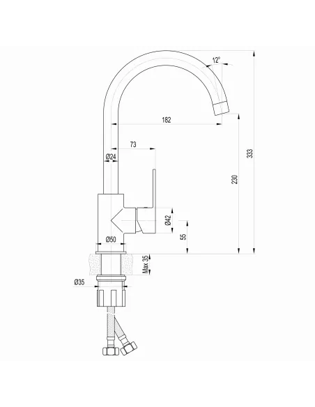 Смеситель для кухни Topaz Corsica TC 8809-H48-W-S белый - 4