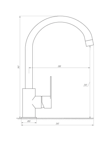 Змішувач для кухні Topaz Barts TB 07403-H36-W, латунь, білий - 5