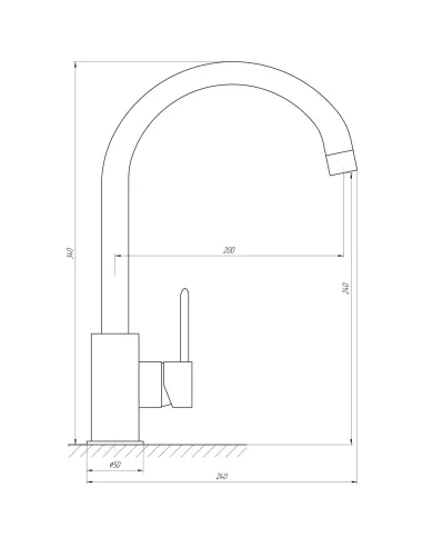 Змішувач для кухні Topaz Barts TB 07403-H36-BL, латунь, золото - 5