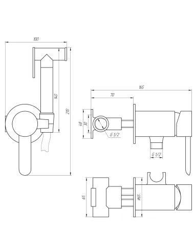 Смеситель для биде скрытого монтажа Topaz Corsica TC 16106-H48 хром - 5