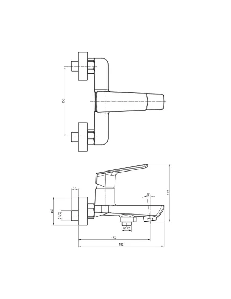 Смеситель для ванны Topaz Lexi TL21101A-H57-0  хром - 5