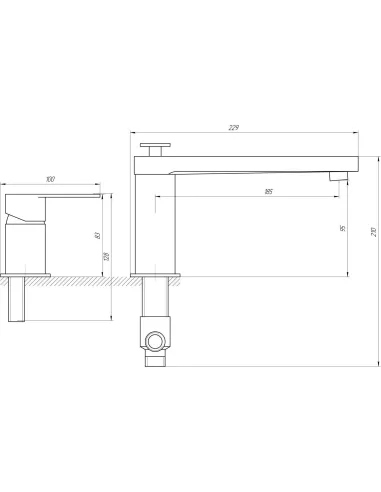 Смеситель для ванны Topaz Sardinia TS 08111-H19-BB черный - 2