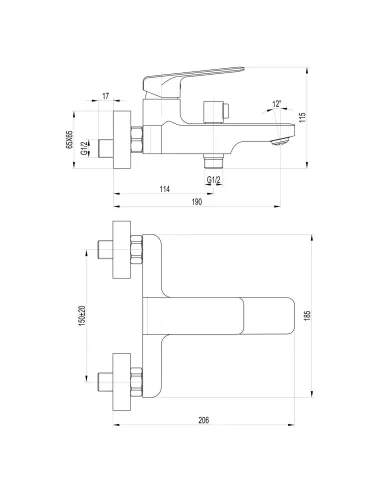 Смеситель для ванны Topaz Odiss TO 18101-H52-BL черный - 6