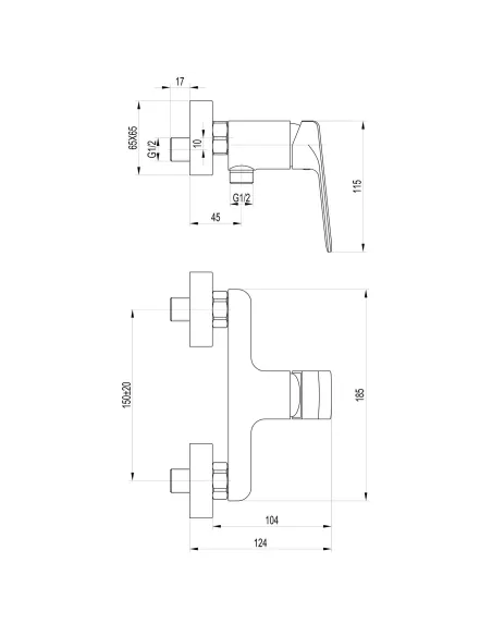 Смеситель для душа скрытого монтажа Topaz Odiss TO 18701-H52-BL черный - 6