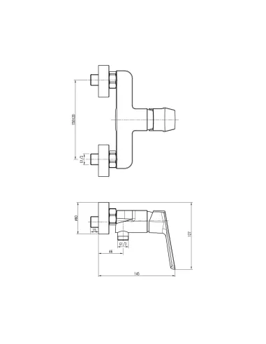 Змішувач для душу Topaz Lexi TL 21701-H57-GB, латунь, чорний хром - 6